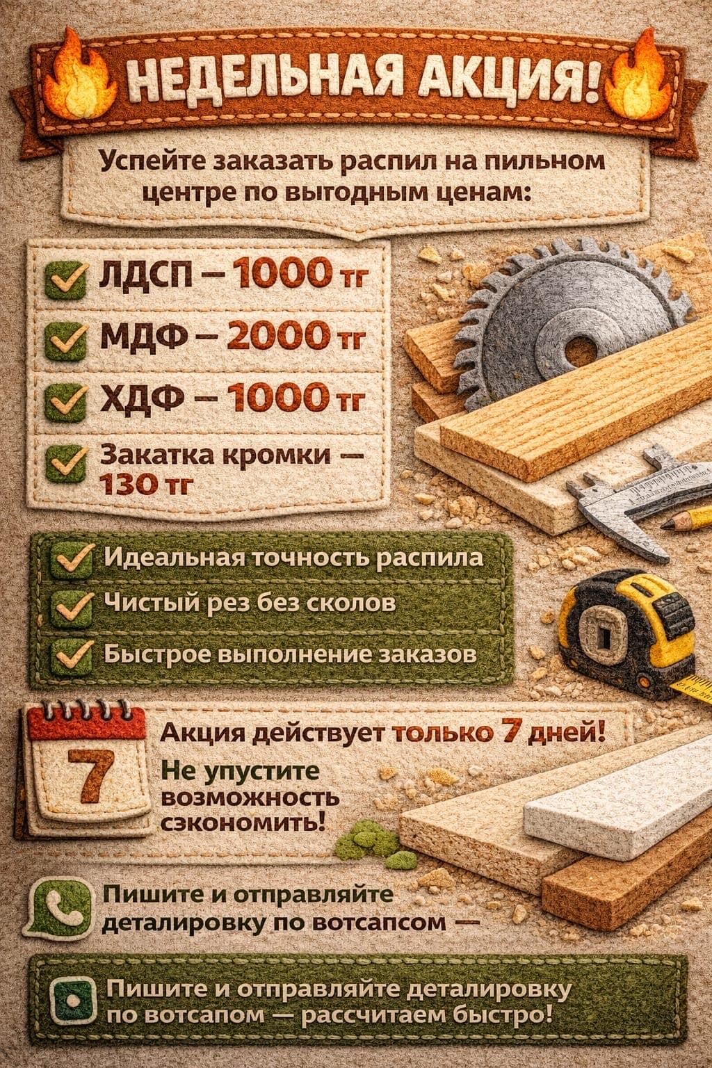 Распил лдсп и материалов